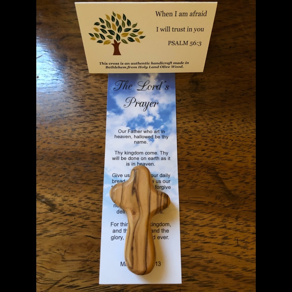Comfort/Caring Authentic Olive Wood Cross